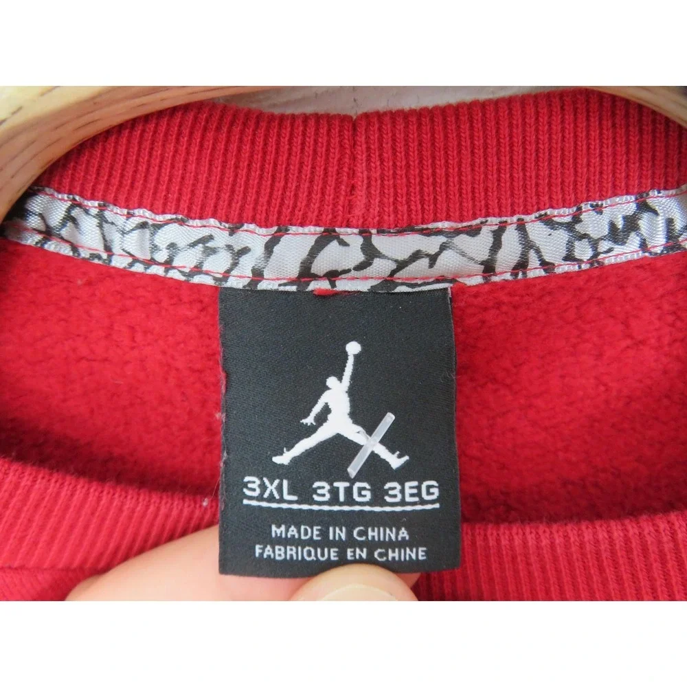 Jordan Sweatshirt Mens 3XL Red Jumpman Logo Crewneck Pullover Nike Fleece